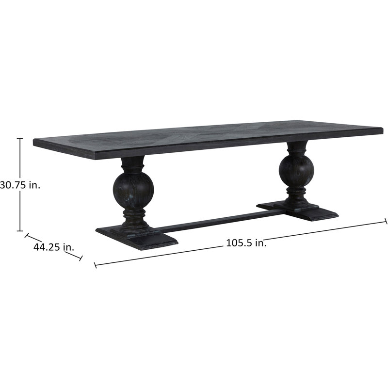 Matthew 105" Mindi Solid Wood Trestle Dining Table