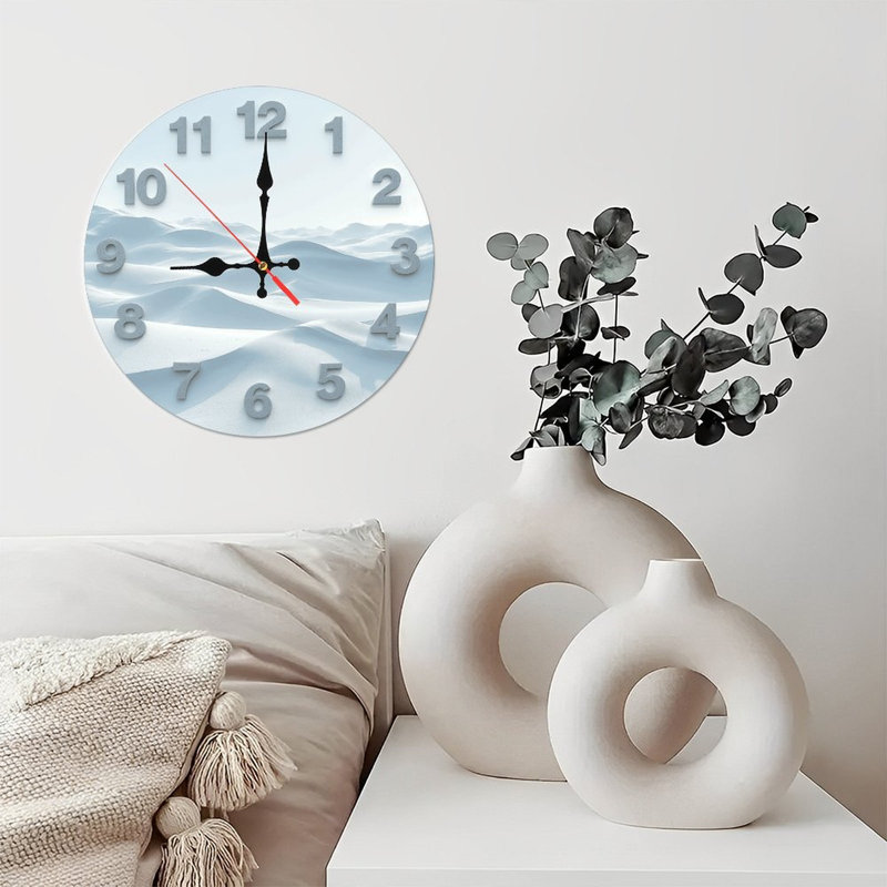 Horloge murale paysage d'hiver
