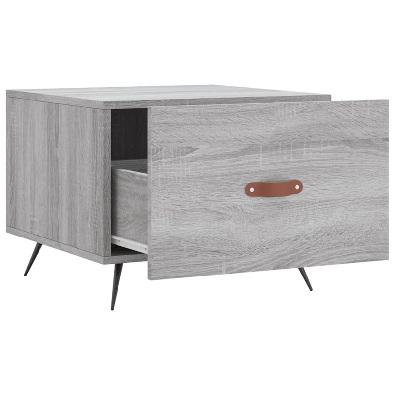 Chonie Four Leg Coffee Table with Storage, Grey Sonoma
