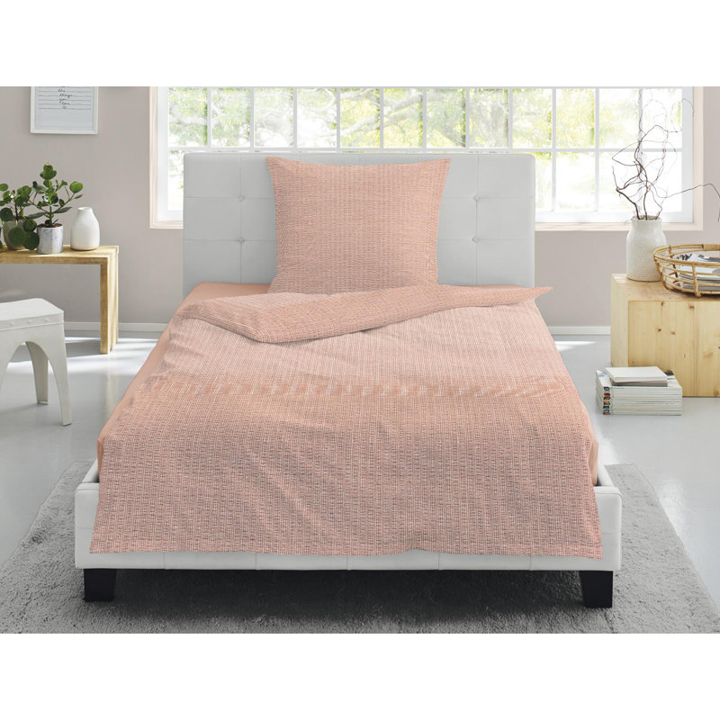 Cotton Modern Contemporary Duvet Cover Set, 155 x 220cm Duvet Cover + 1 Pillowcase (80 x 80), Orange