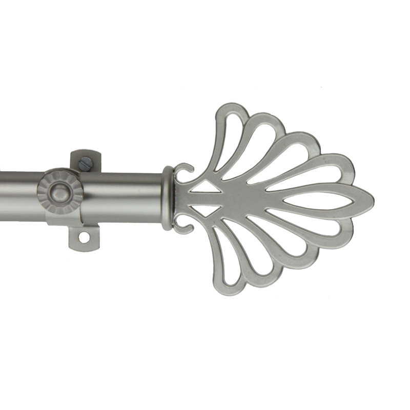 Tringle à rideaux simple pour fenêtre Fairmont, 48 po à 84 po, Nickel satiné