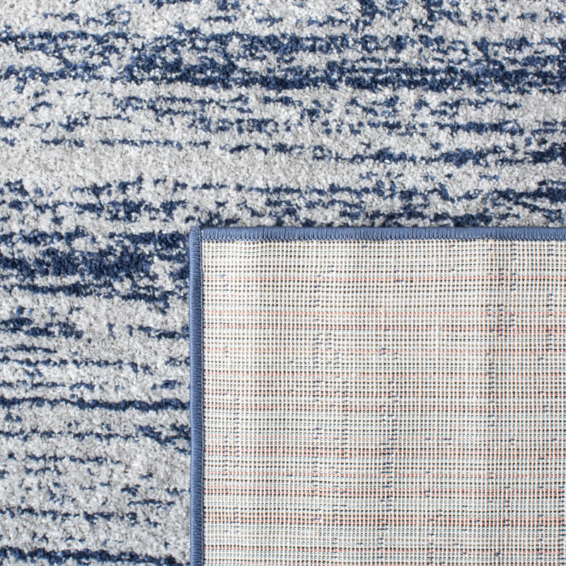 Ayoki Navy/Gray Area Rug, Runner 2'6" x 6'