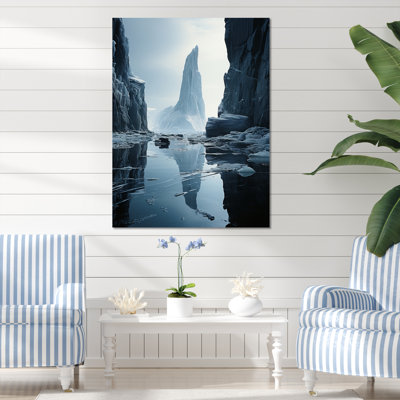 «Ieshea Teal Grey Iceberg Monochromatique Serenade», reproduction d'art sur toile