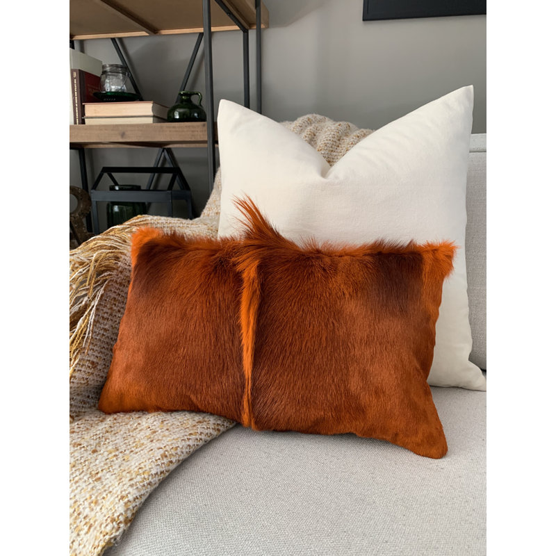 Housse de coussin véritable orange brûlé Springbok