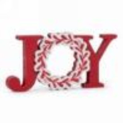 Lettres en bois de Noël avec couronne