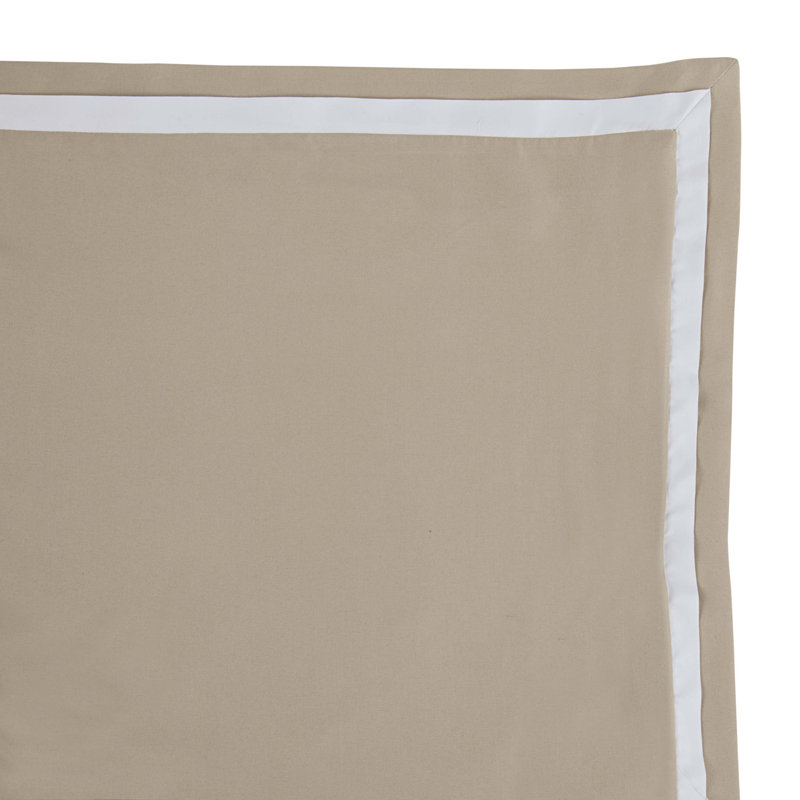 Martex 2000 Series UltraSoft Microbrushed Reversible Duvet Cover Set, Khaki/White, King Duvet Cover + 2 Shams
