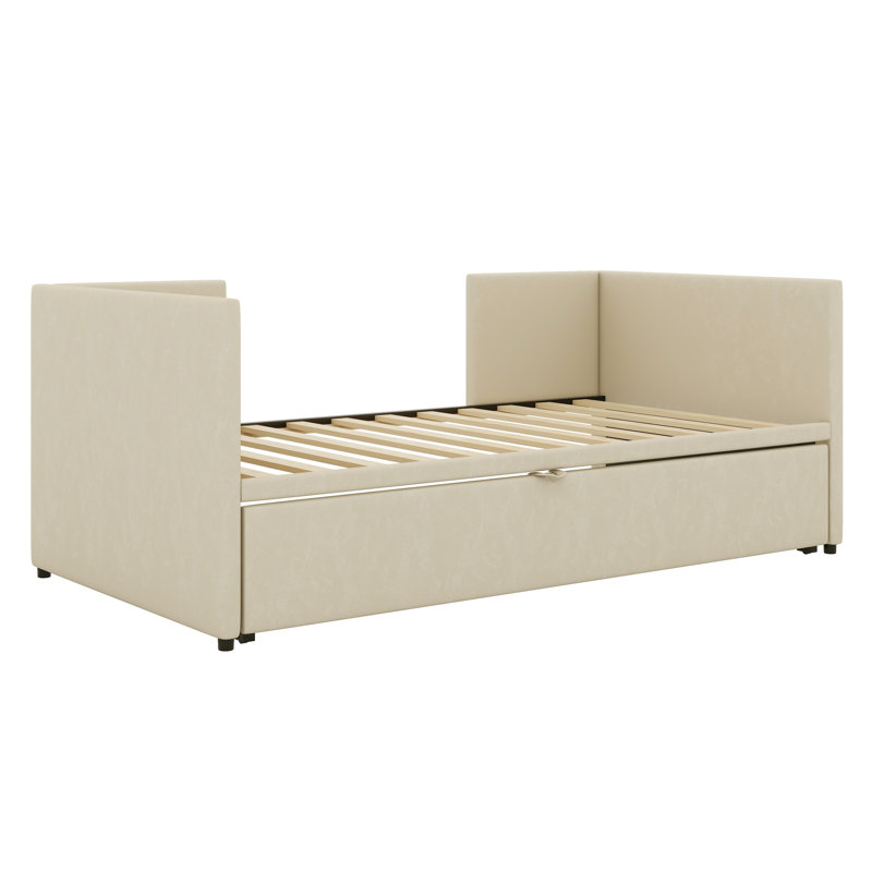 Lit de jour rembourré Erline, Beige