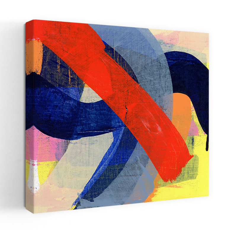 Happy Lights, art abstrait contemporain, H 18 po x l 18 po