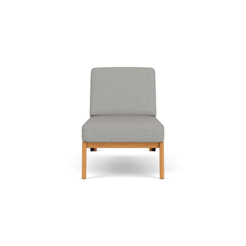 Alpine Outdoor Teak Chaise Lounge, Demo Stone