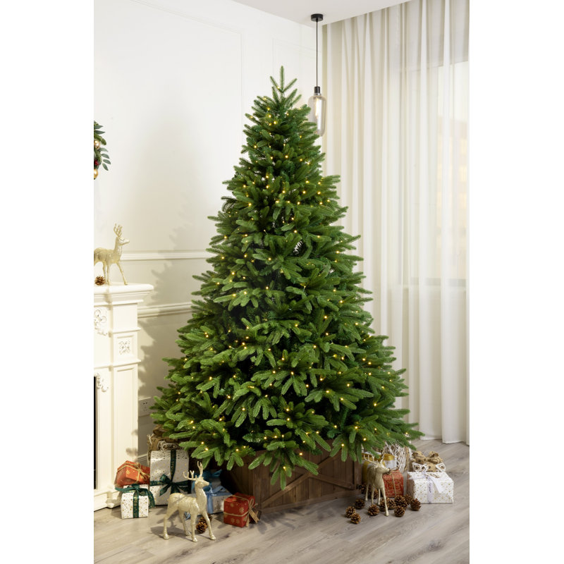 Sapin de Noël artificiel Evergreen Valley Fraser Green avec 480 lumières blanc chaud, Hauteur 7 pi