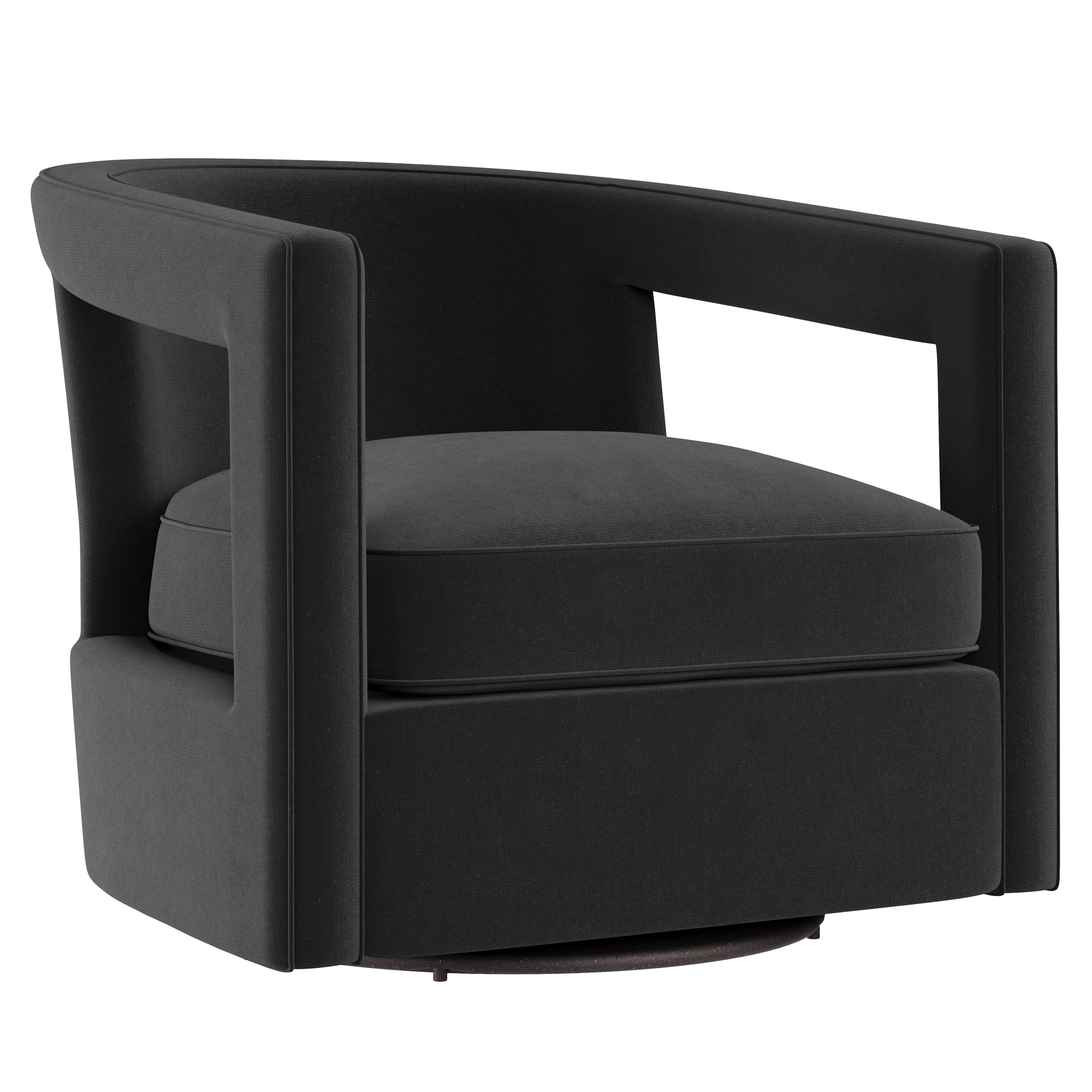 Black swivel barrel discount chair