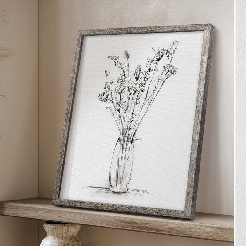 Wild Bouquet Study II, reproduction encadrée - bois massif, H 15 po x l 12 po