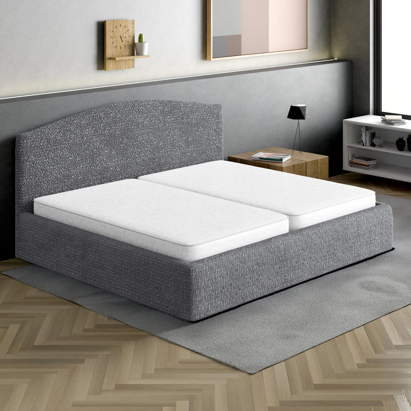 Stretchy Slipcover for Bed Headboard & Frame - Easy to Clean & Durable - Comfort Collection, Dark Gray, King