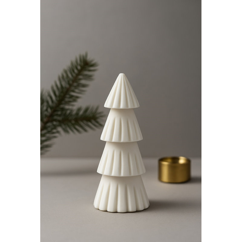Sapin de Noël blanc du Montana avec rainures, H 7,5 po x l 3 po x P 3 po