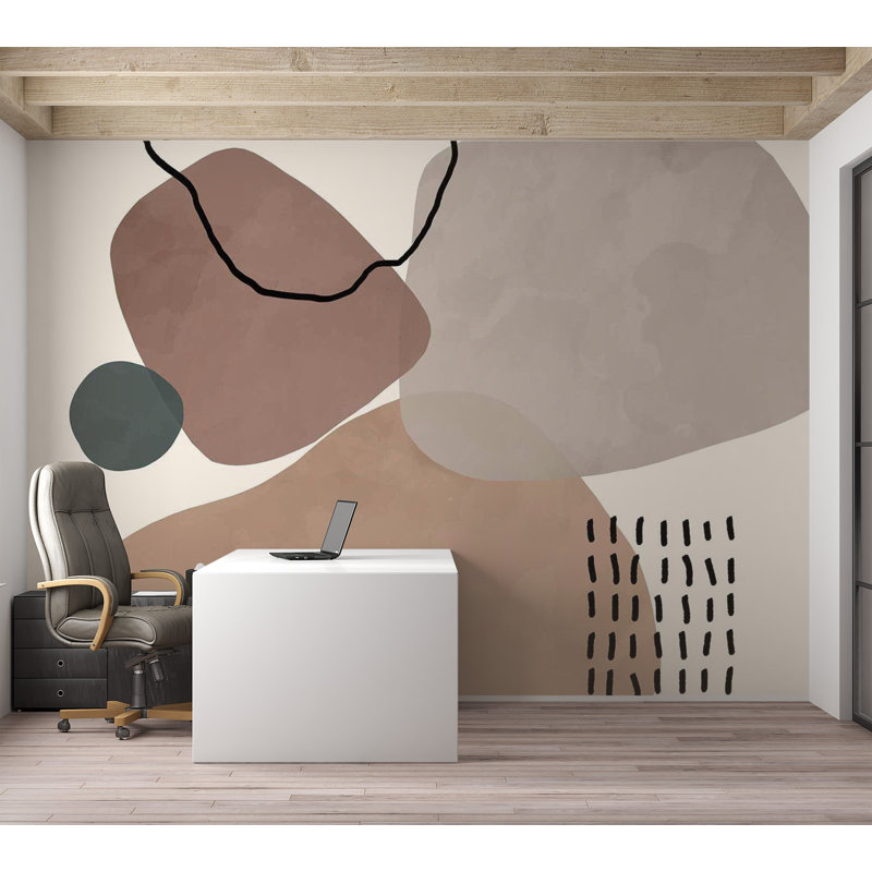 Murale pelez et collez Longinus - Formes esthétiques bohémiennes, L 55 po x l 77 po