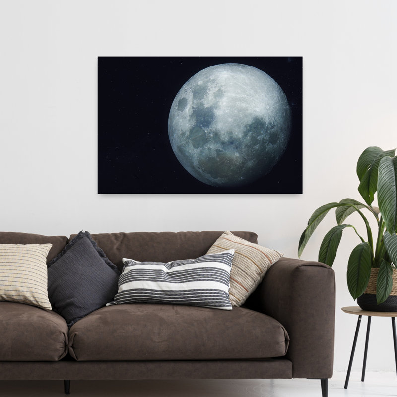 Reproduction d'art mural paysage céleste abstrait contemporain de lune céleste, H 32 po x l 48 po