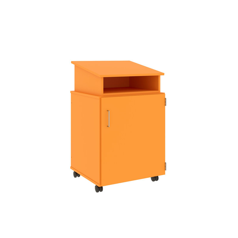 Caisson mobile avec rangement pour armoire et plateau incliné, Palmeraie orange