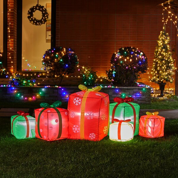 Glitzhome 8FT Christmas Lighted Inflatable Gift Boxes Décor & Reviews ...