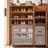 Solid wood shoe cabinet with lock and wheels 22 Pair Solid Wood Shoe Storage Cabinet-100530078