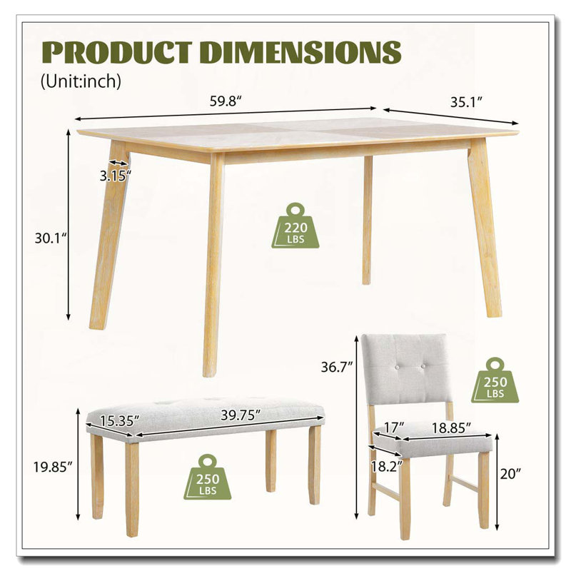6 Piece Dining Room Table Set