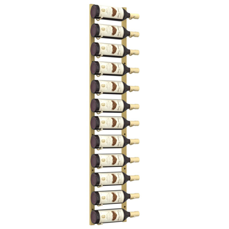 Support de rangement mural pour porte-bouteilles Dellarae, H 45,7 po x l 4,9 po x P 1 po, Or