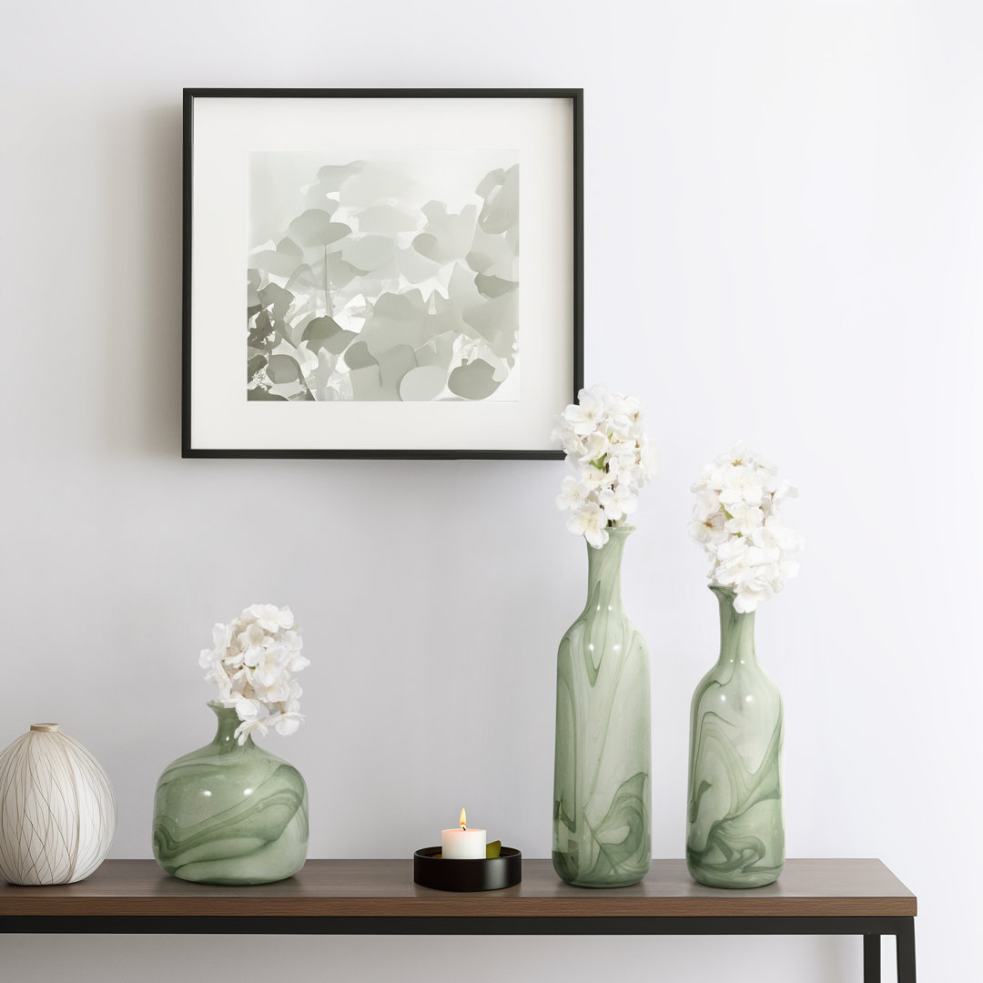 Kewstoke Modern Glass Vases with Artistic Swirl Design, Elegant Decorative Accent for Contemporary Spaces, Stylish and Versatile Set of 3 Brayden Studio® 