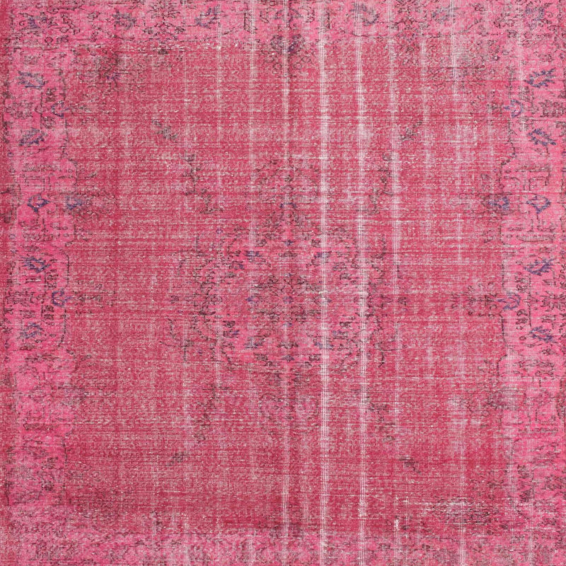 Tapis décoratif rose clair oriental Nyah, Carré 7 pi