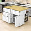 Îlot de cuisine Rosauro avec armoire de rangement, 4 tiroirs et porte-serviettes-493970841