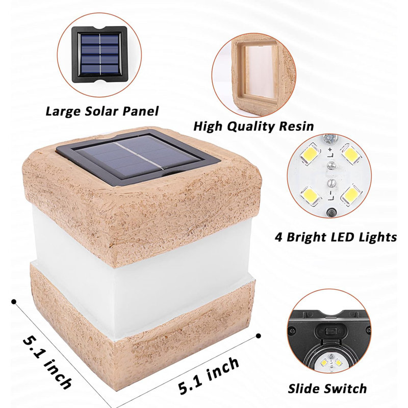 Paquet de 2 lumières de roche solaire d'extérieur - Décorations de jardin solaires pour allées de sentier imperméables avec lumières DEL chaudes pour patio