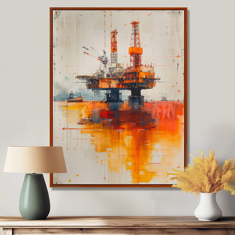 Impression sur toile Orange Orange, Toile avec cadre flottant brun, H 24 po x l 32 po x P 1 po