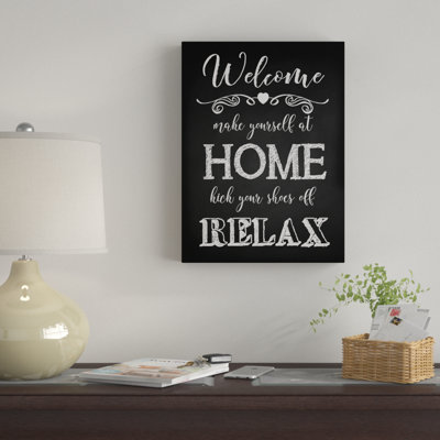 « welcome home 2 », art textuel sur toile tendue
