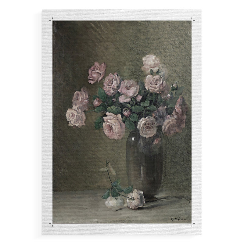 Imprimé floral rétro Lxxxxi - impression sur toile seulement - non encadrée, H 18 po x l 12 po