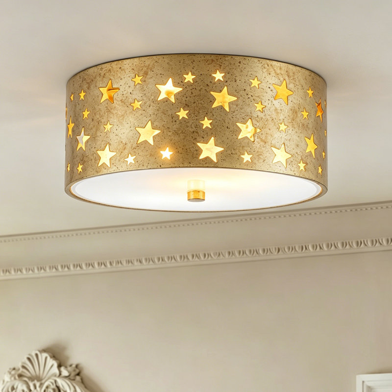 2-Light Star Cutout Flush Mount Ceiling Light