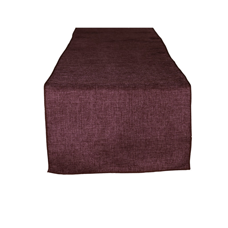 Iona-Lilly Solid Color Table Runner, 144" x 12", Eggplant