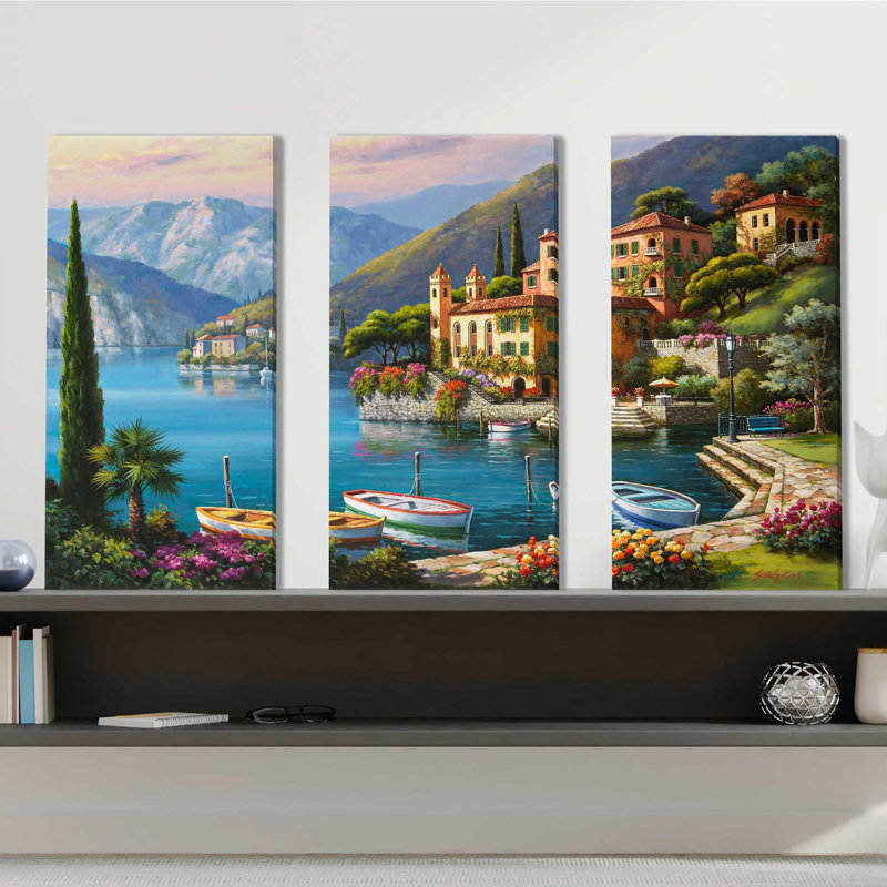 "Villa Bella Vista", ensemble de 3 impressions sur toile