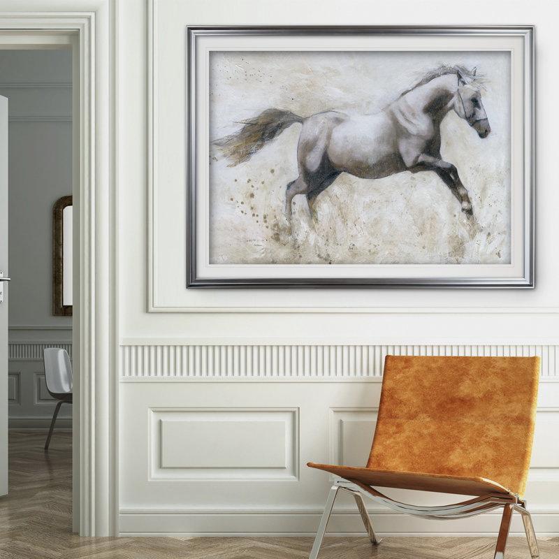 " Gallop ", Silver, 30" H x 40" W x 1.5" D