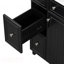 Meuble-lavabo de salle de bain avec lavabo en céramique, 2 tiroirs, 1 porte-133416468
