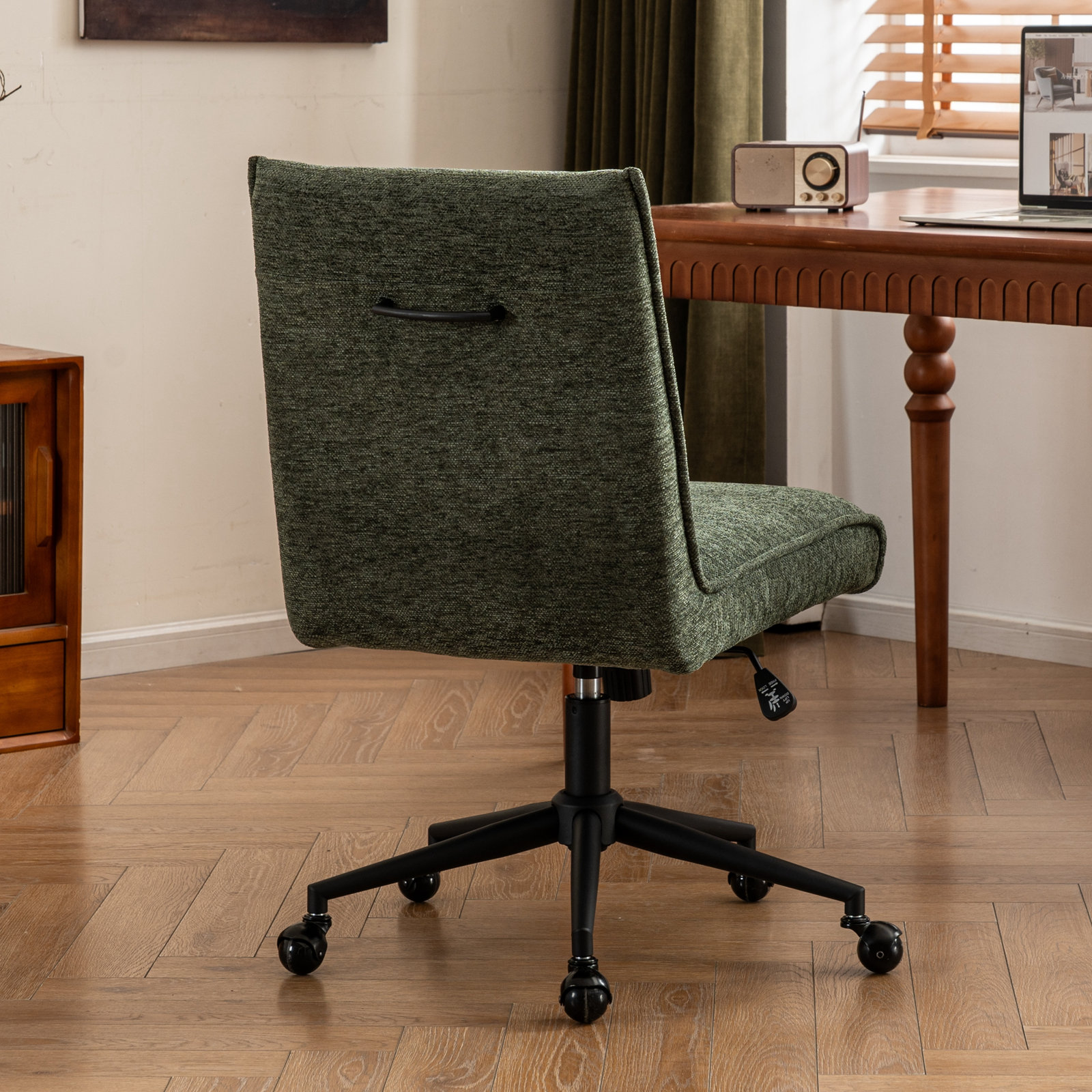 Claudie Office Chair, Green Chenille