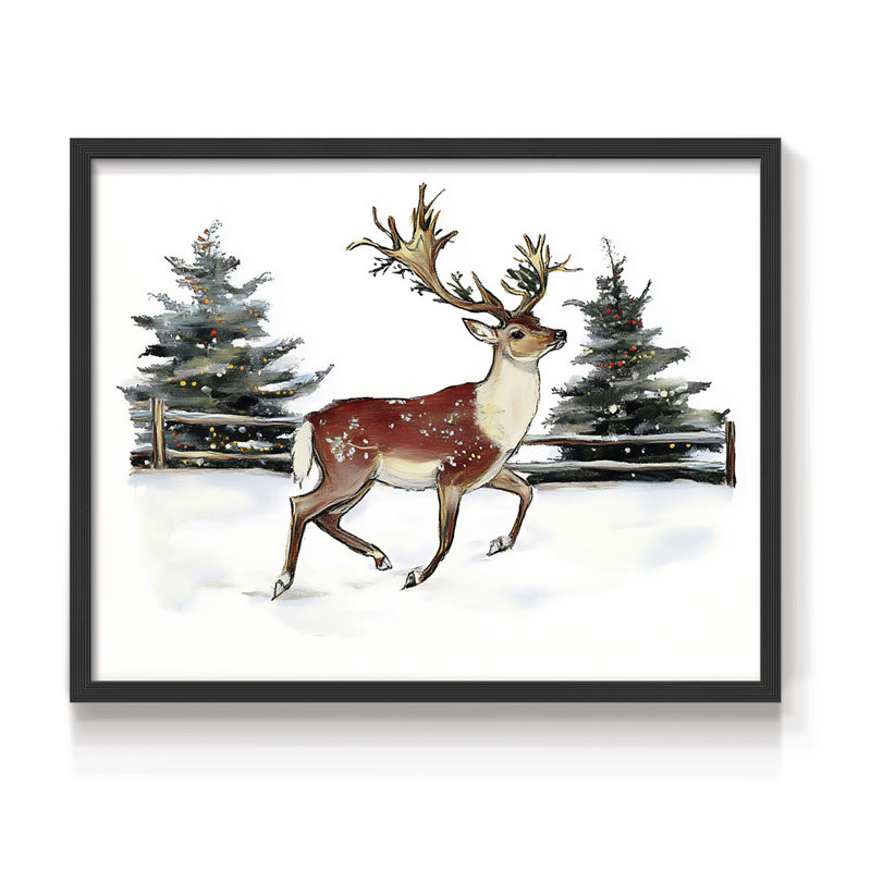 Art de Noël - DCCXCII - Reproduction encadrée - Restickable, H 16 po x l 20 po, Noir, noir, noir, noir