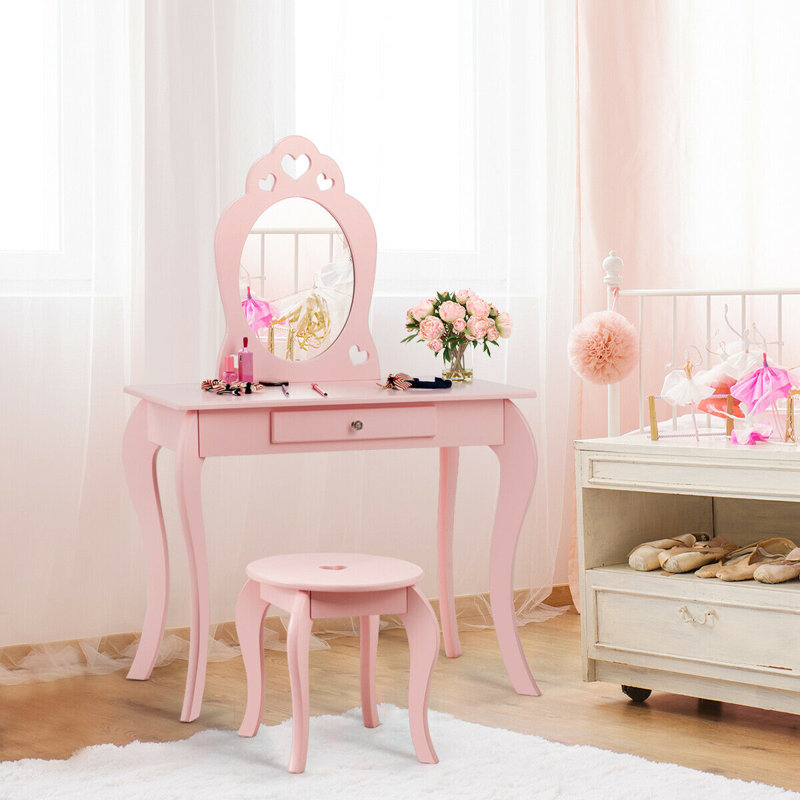 Demott Kids Vanity Table with Mirror