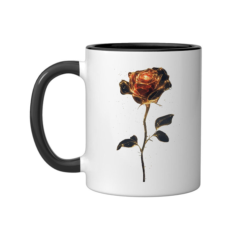 Rose Ceramic Mug, 11oz