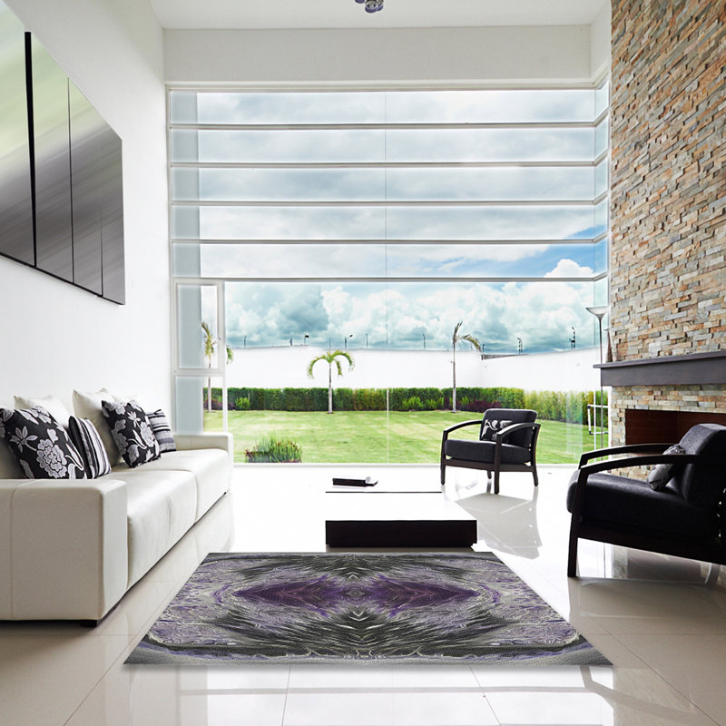 Tapis gris / brun Power Loom, Carré 4 pi