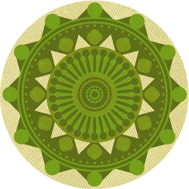 Oriental Indoor Rug, Round 4'