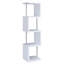 Bibliothèque géométrique à quatre niveaux avec structure en métal et étagères en MDF, encombrement au sol de seulement 39,4 cm (15,5 pouces) pour les petites pièces