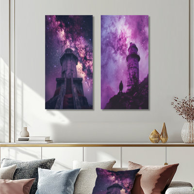 Ensemble de 2 pièces d'art mural pourpre