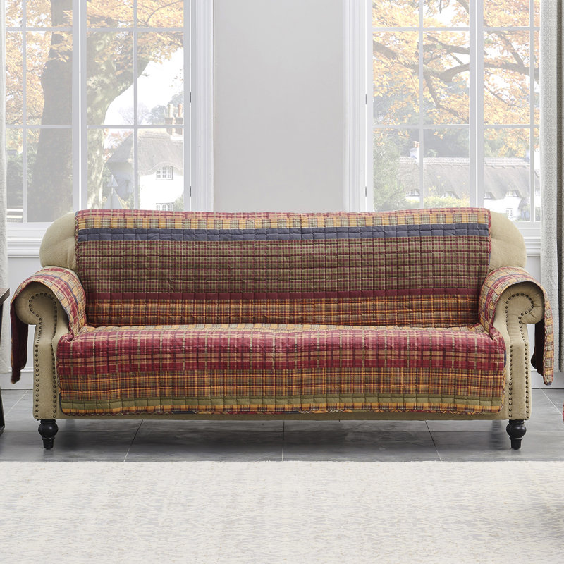 Durango Gold Rush Reversible Quilted Sofa Slipcover, Red