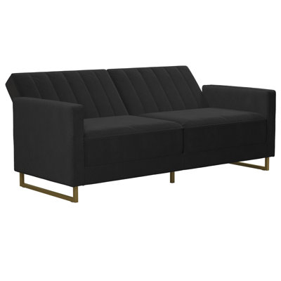 Skylar Single 77'' Velvet Convertible Sofa
