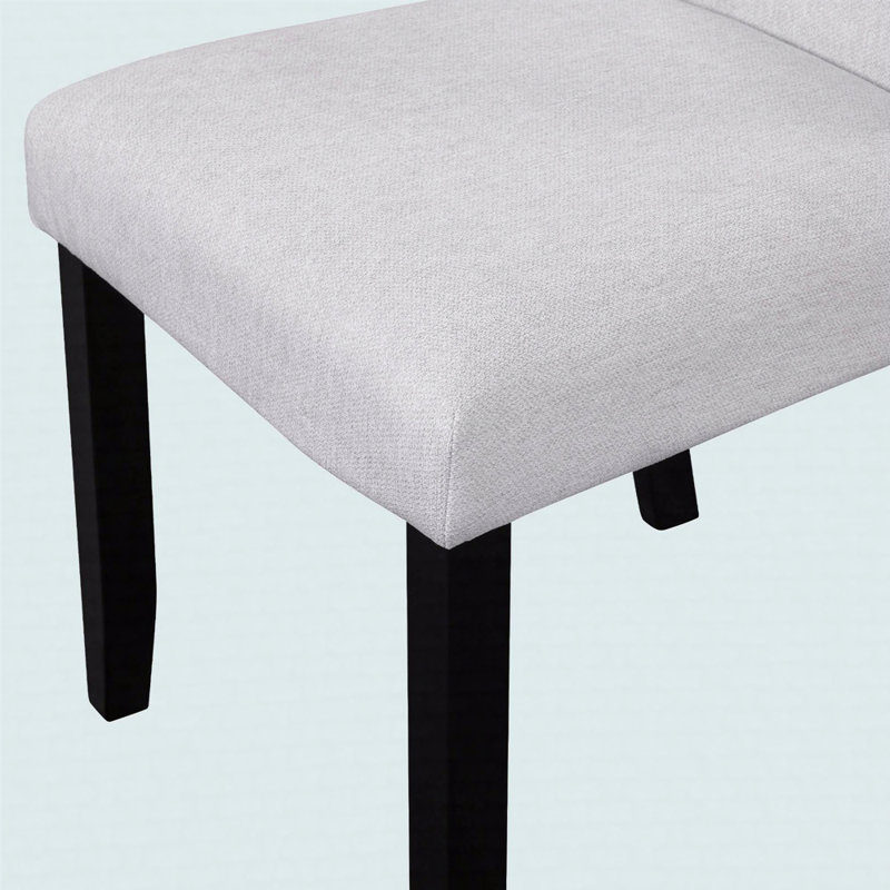 Ensemble de table de salle à manger 5 pièces 43 po et 4 chaises rembourrées, Noir, Beige