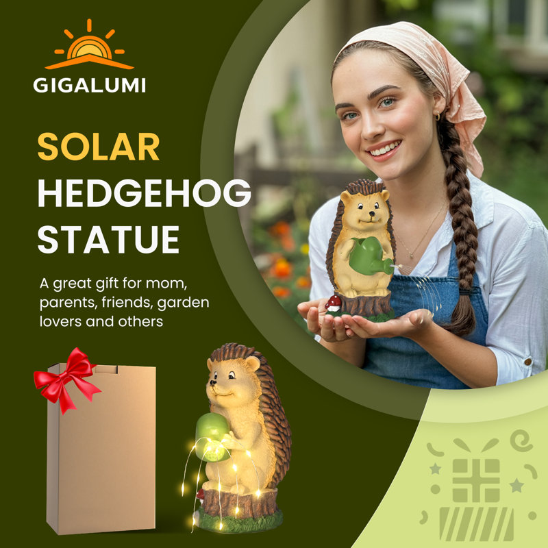 Hedgehog Resin Garden Statue