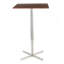 Table de bar carrée contemporaine en acier inoxydable avec plateau en bois de noyer Fuji par Lumisource